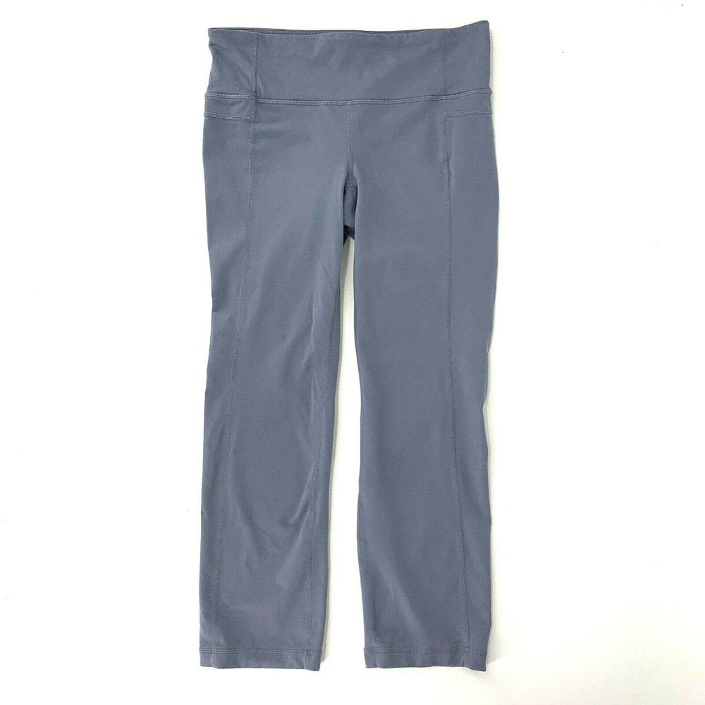 Athleta Straight Up Capri Crop Pants‎ Gray Medium Yoga Run Workout